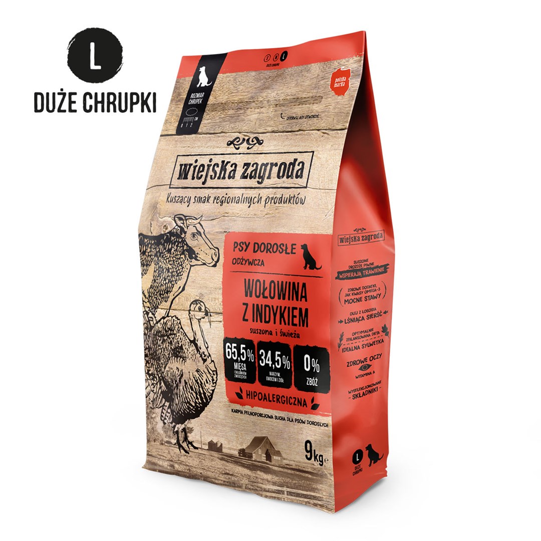 Rural Farm Beef with turkey L - dry dog food - 9kg Rural Farm Beef with turkey L - dry dog food - 9kg