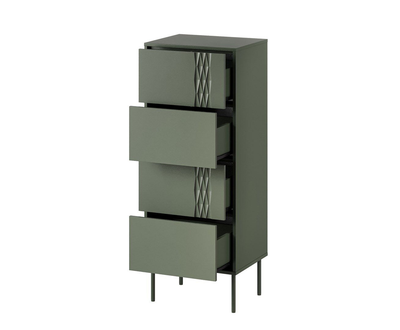 4S TRESSE chest of drawers 50x40x125 matte green 4S TRESSE chest of drawers 50x40x125 matte green