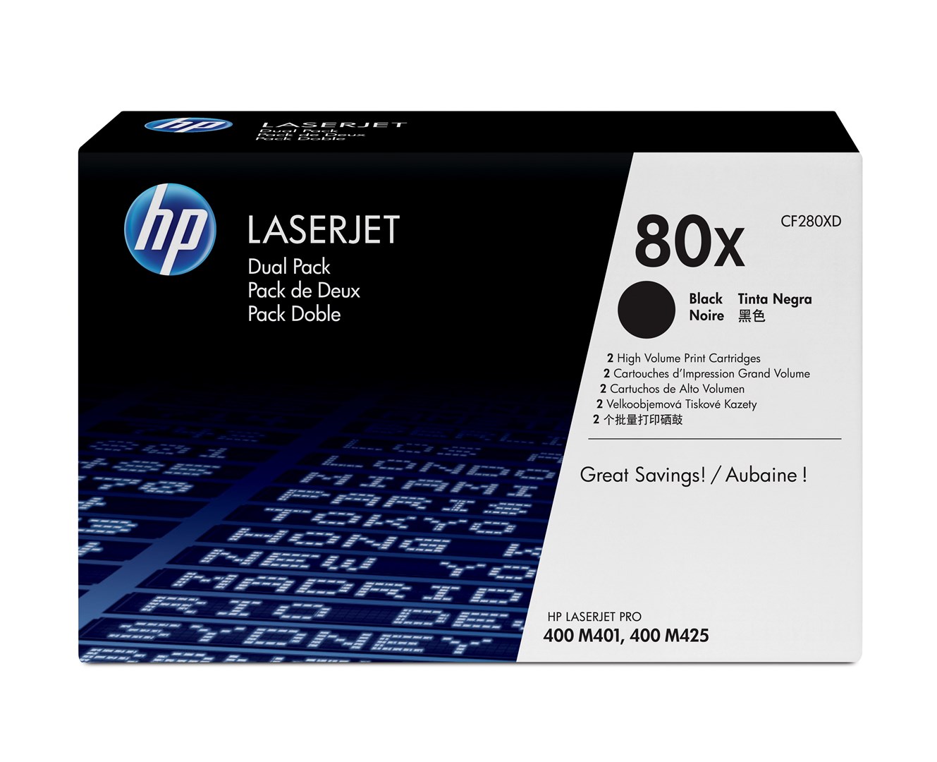 HP 80X 2-pack High Yield Black Original LaserJet Toner Cartridges HP 80X 2-pack High Yield Black Original LaserJet Toner Cartridges