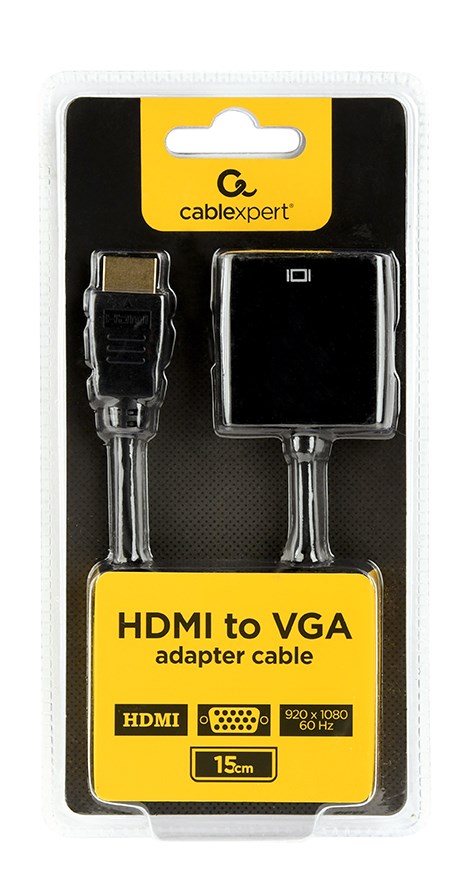 Gembird A-HDMI-VGA-04 video cable adapter 0.15 m VGA (D-Sub) HDMI Type A (Standard) Black Gembird A-HDMI-VGA-04 video cable adapter 0.15 m VGA (D-Sub) HDMI Type A (Standard) Black