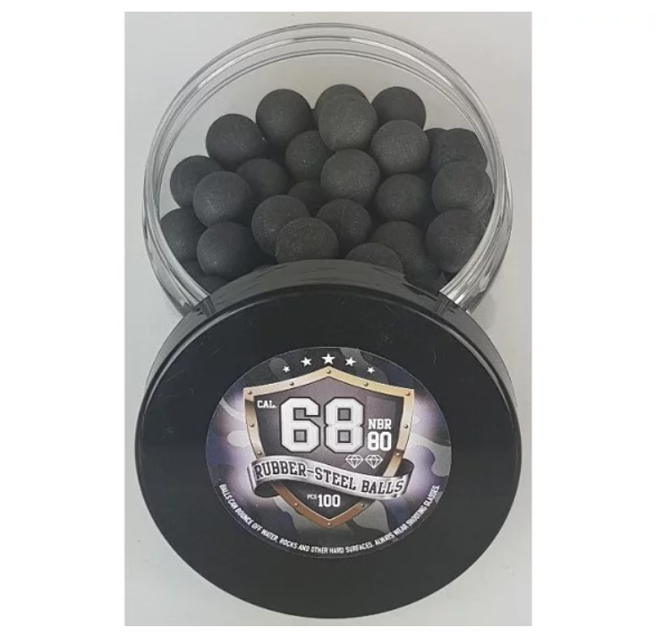 Rubber-to-metal balls Guard Power cal. 68-100 pcs. Rubber-to-metal balls Guard Power cal. 68-100 pcs.