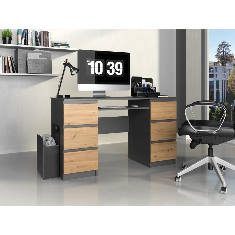 KUBA desk 130x51x76 cm anthracite/artisan KUBA desk 130x51x76 cm anthracite/artisan