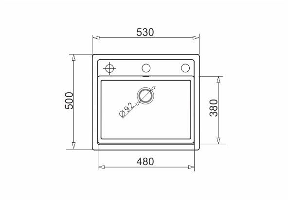 The sink PYRAMIS CAMEA 53x50 1B gray concrete The sink PYRAMIS CAMEA 53x50 1B gray concrete