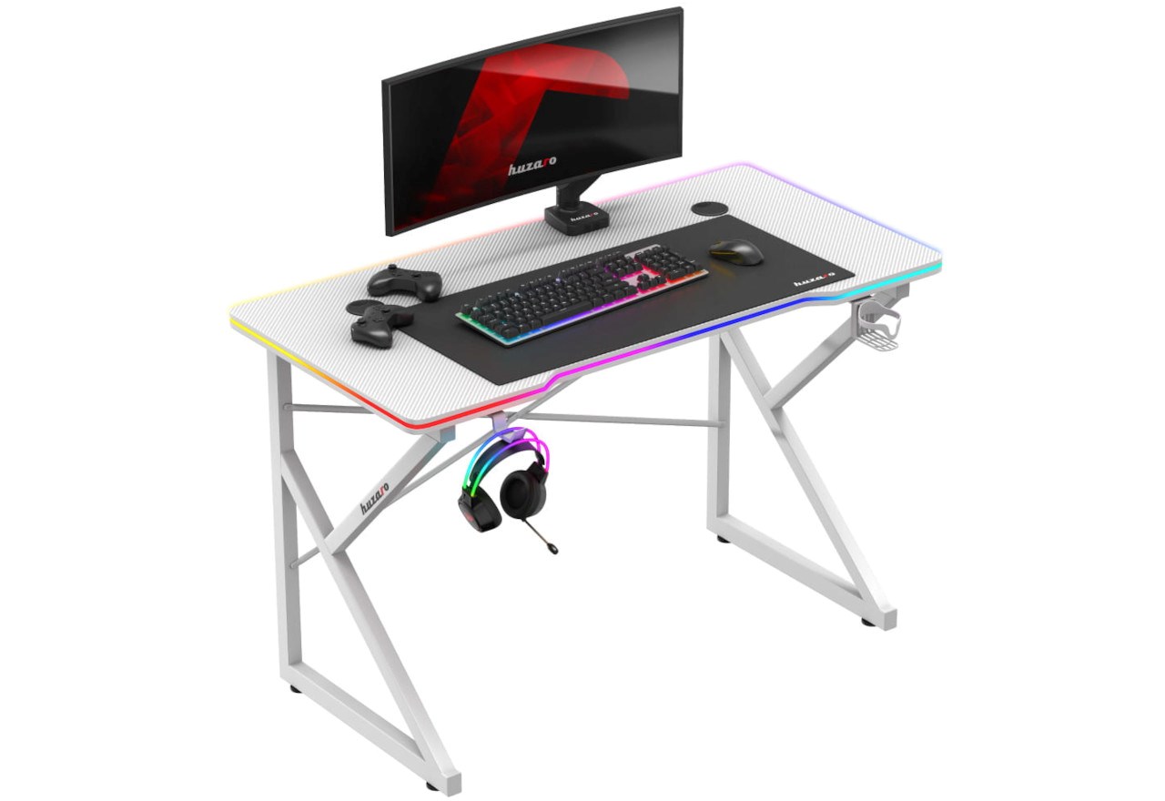 Huzaro Hero 1.7 RGB White - gaming table Huzaro Hero 1.7 RGB White - gaming table