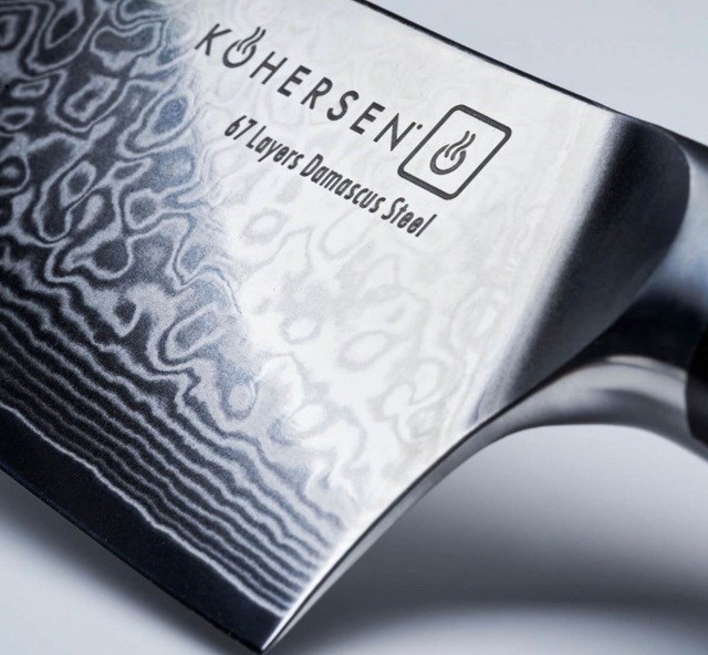 Cleaver Kohersen Elegance Ebony Wood Damascus steel cleaver 16.5 cm Cleaver Kohersen Elegance Ebony Wood Damascus steel cleaver 16.5 cm