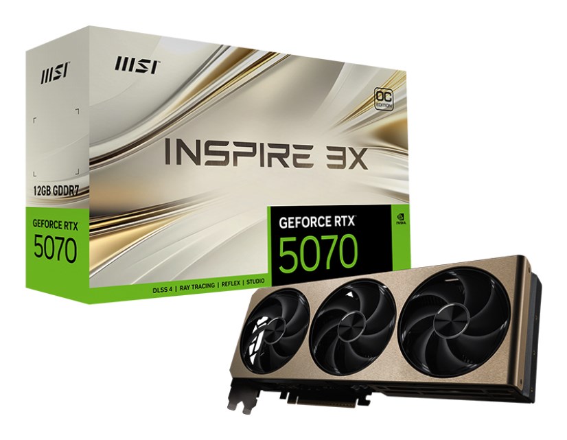 MSI GeForce RTX 5070 12G INSPIRE 3X OC NVIDIA 12 GB GDDR7 MSI GeForce RTX 5070 12G INSPIRE 3X OC NVIDIA 12 GB GDDR7