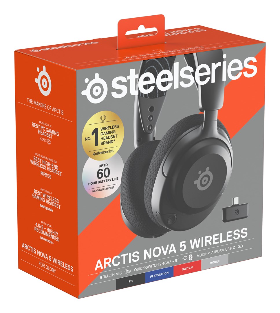 SteelSeries | Gaming Headset | Arctis Nova 5 | Bluetooth | Over-ear | Microphone | Noise canceling | Wireless | Black SteelSeries | Gaming Headset | Arctis Nova 5 | Bluetooth | Over-ear | Microphone | Noise canceling | Wireless | Black