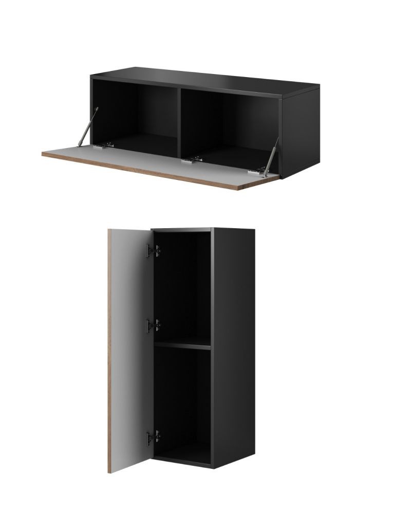 Cama full storage cabinet ROCO RO1 112/37/39 white/white/black Cama full storage cabinet ROCO RO1 112/37/39 white/white/black