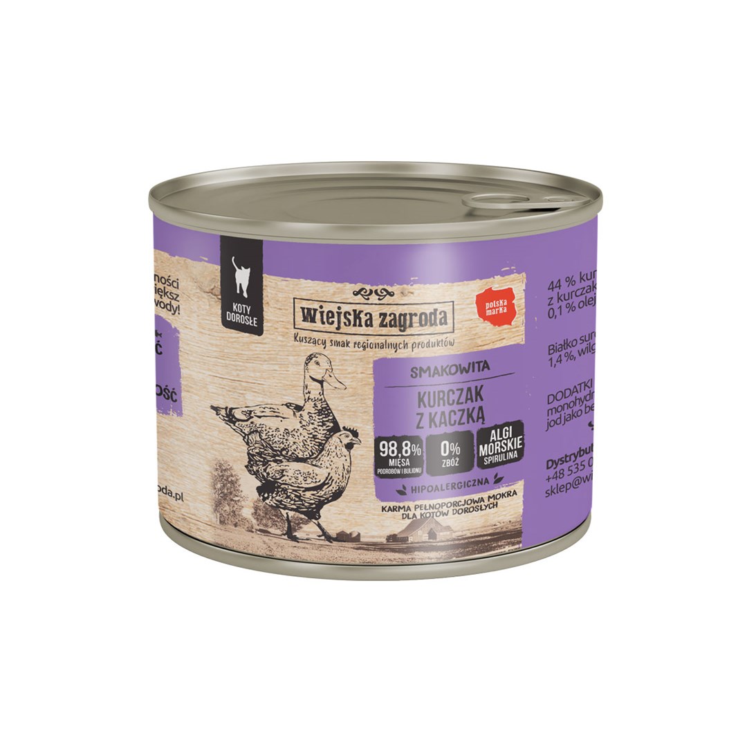 WIEJSKA ZAGRODA Chicken with duck - wet cat food - 200g WIEJSKA ZAGRODA Chicken with duck - wet cat food - 200g