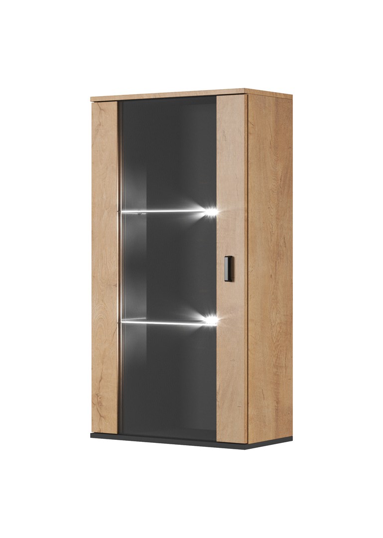 Cama SOHO 5 set (RTV180 cabinet + wall unit + shelves) oak lefkas + black Cama SOHO 5 set (RTV180 cabinet + wall unit + shelves) oak lefkas + black