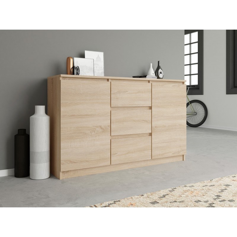 Topeshop KOMODA 2D3S DĄB SONOMA chest of drawers Topeshop KOMODA 2D3S DĄB SONOMA chest of drawers