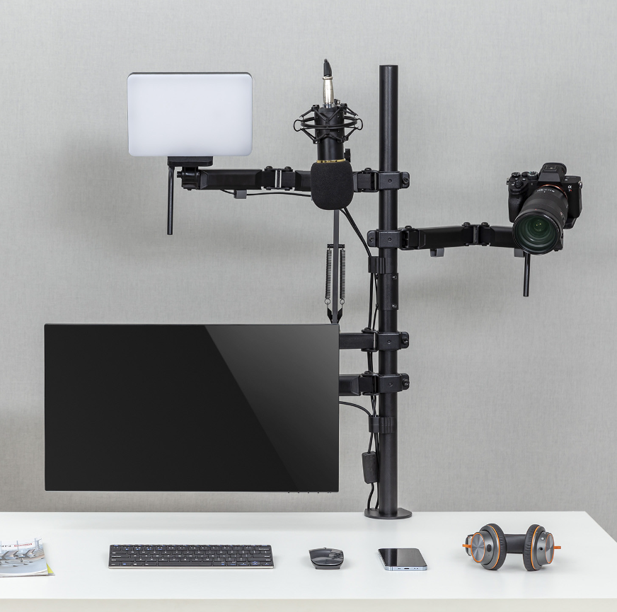 Monitor Mount, Microphone, Camera and Floodlight All-In-One Studio NanoRS, YouTube, 17"-32", max. 9kg, RS164 Monitor Mount, Microphone, Camera and Floodlight All-In-One Studio NanoRS, YouTube, 17"-32", max. 9kg, RS164