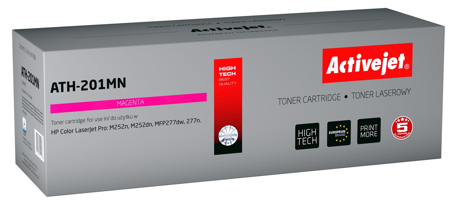 Activejet ATH-201MN toner for HP printer HP 201A CF403A CRG045 replacement; Supreme; 1400 pages; magenta Activejet ATH-201MN toner for HP printer HP 201A CF403A CRG045 replacement; Supreme; 1400 pages; magenta