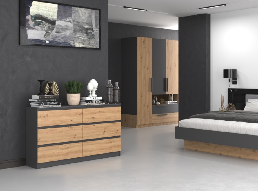 Topeshop M6 140 ANT/ART KPL chest of drawers Topeshop M6 140 ANT/ART KPL chest of drawers