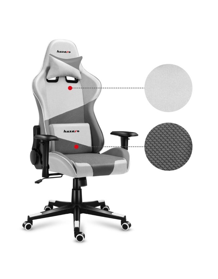 Huzaro Force 6.2 PC gaming chair Bucket (cradle) seat Grey, White Huzaro Force 6.2 PC gaming chair Bucket (cradle) seat Grey, White