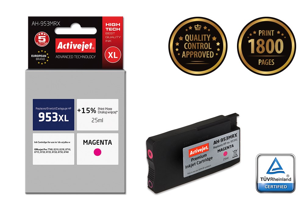 Activejet AH-953MRX ink (replacement for HP 953XL F6U17AE; Premium; 25 ml; magenta) Activejet AH-953MRX ink (replacement for HP 953XL F6U17AE; Premium; 25 ml; magenta)
