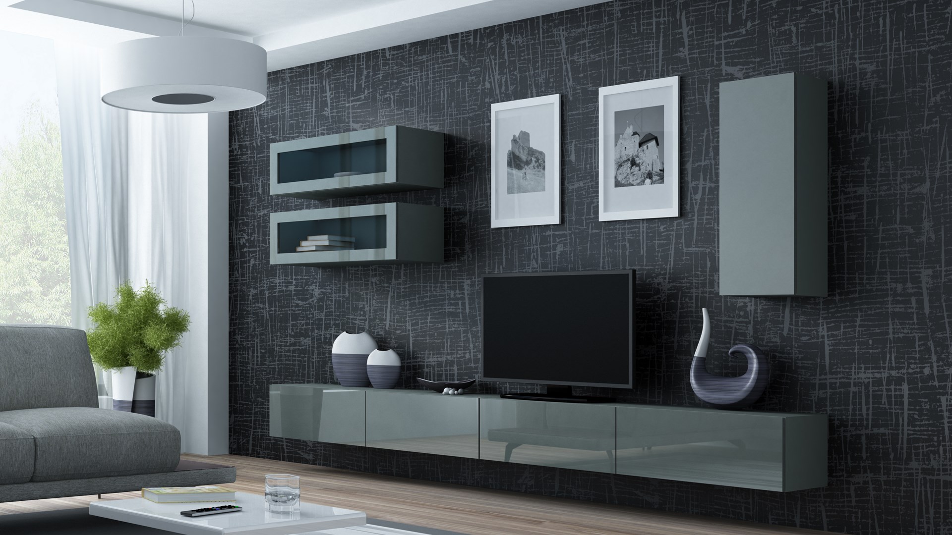 Cama Cabinet VIGO "90" full 90/35/32 grey/grey gloss Cama Cabinet VIGO "90" full 90/35/32 grey/grey gloss