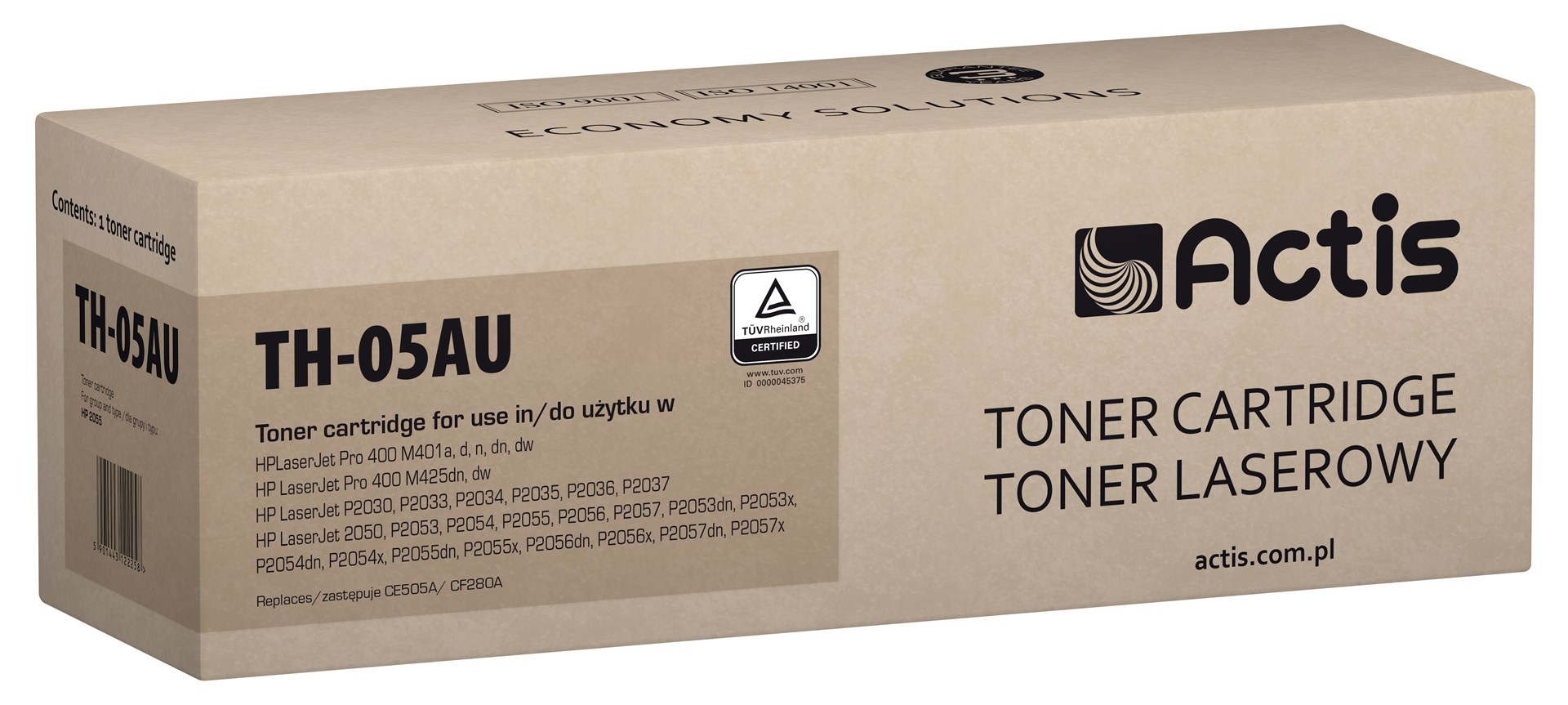 Actis TH-05AU Toner Universal (replacement for HP 05A, CE505A, 80A, CF280A, TH-80A; Standard; 2800 pages; black) Actis TH-05AU Toner Universal (replacement for HP 05A, CE505A, 80A, CF280A, TH-80A; Standard; 2800 pages; black)