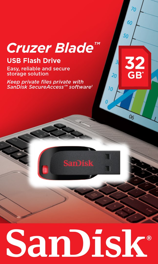 SanDisk Cruzer Blade USB flash drive 32 GB USB Type-A 2.0 Black, Red SanDisk Cruzer Blade USB flash drive 32 GB USB Type-A 2.0 Black, Red
