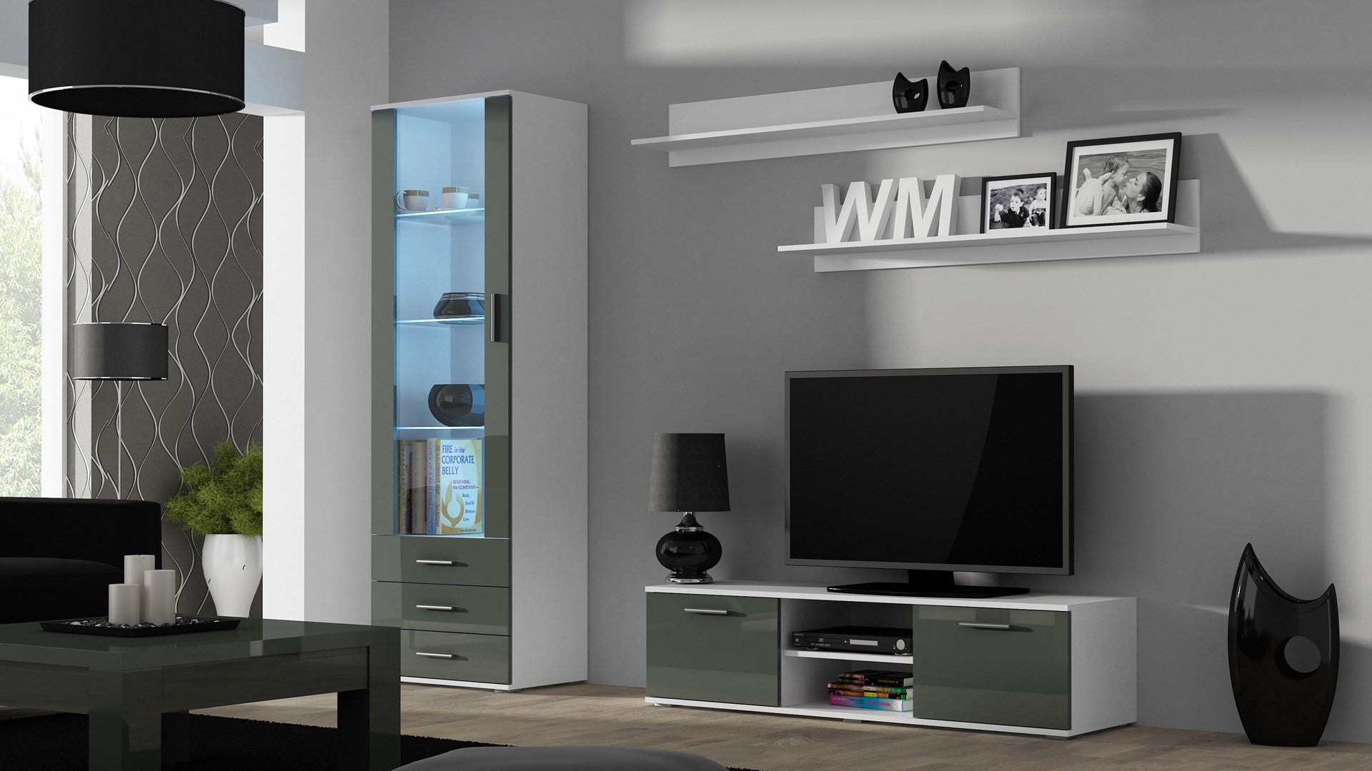 Cama set of two shelves 125cm SOHO white matte Cama set of two shelves 125cm SOHO white matte