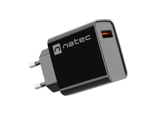 NATEC MAINS CHARGER RIBERA USB-A 18W BLACK NATEC MAINS CHARGER RIBERA USB-A 18W BLACK