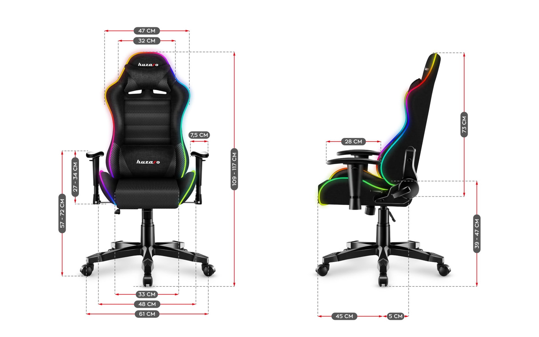 GAMING CHAIR FOR KID HUZARO RANGER 6.0 RGB MESH GAMING CHAIR FOR KID HUZARO RANGER 6.0 RGB MESH