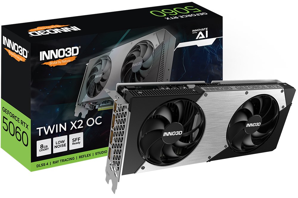 INNO3D GeForce RTX 5060 Twin X2 OC NVIDIA 8 GB GDDR7 INNO3D GeForce RTX 5060 Twin X2 OC NVIDIA 8 GB GDDR7