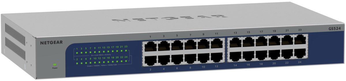 NETGEAR GS524-300EUS network switch Unmanaged Gigabit Ethernet (10/100/1000) Grey NETGEAR GS524-300EUS network switch Unmanaged Gigabit Ethernet (10/100/1000) Grey
