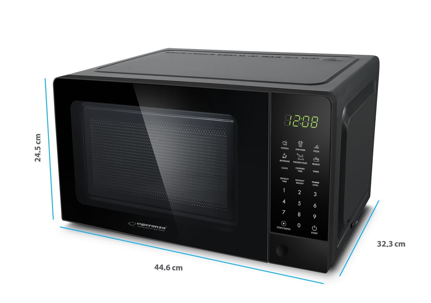 Esperanza EKO009 microwave Black Solo microwave Countertop 20 L 700 W Esperanza EKO009 microwave Black Solo microwave Countertop 20 L 700 W