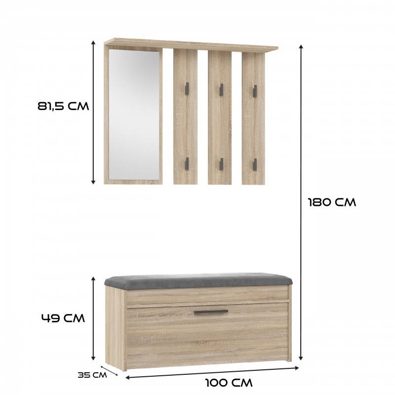 PARMA closet 100x35x180 cm, oak sonoma PARMA closet 100x35x180 cm, oak sonoma