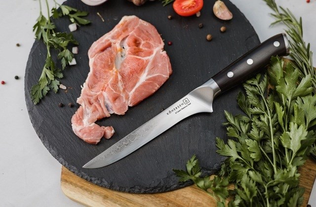 Kohersen Elegance Ebony Wood Boning knife Damascus steel 15.2 cm Kohersen Elegance Ebony Wood Boning knife Damascus steel 15.2 cm