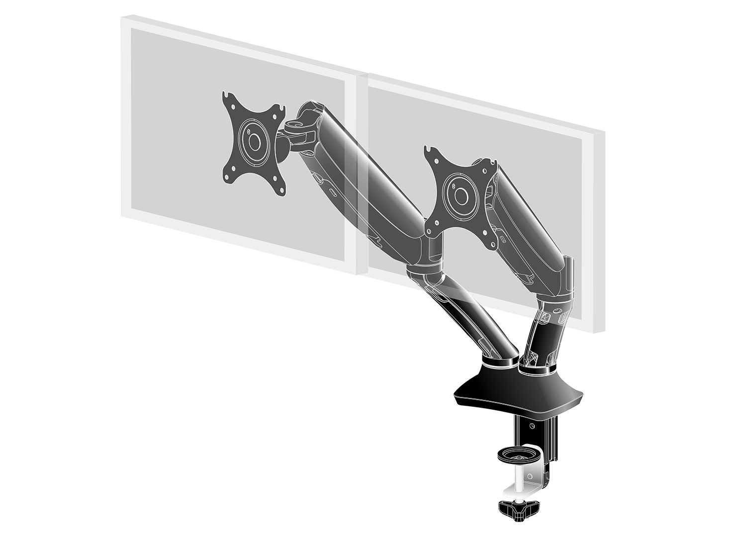 iiyama Sleek and stylish dual gas spring arm iiyama Sleek and stylish dual gas spring arm