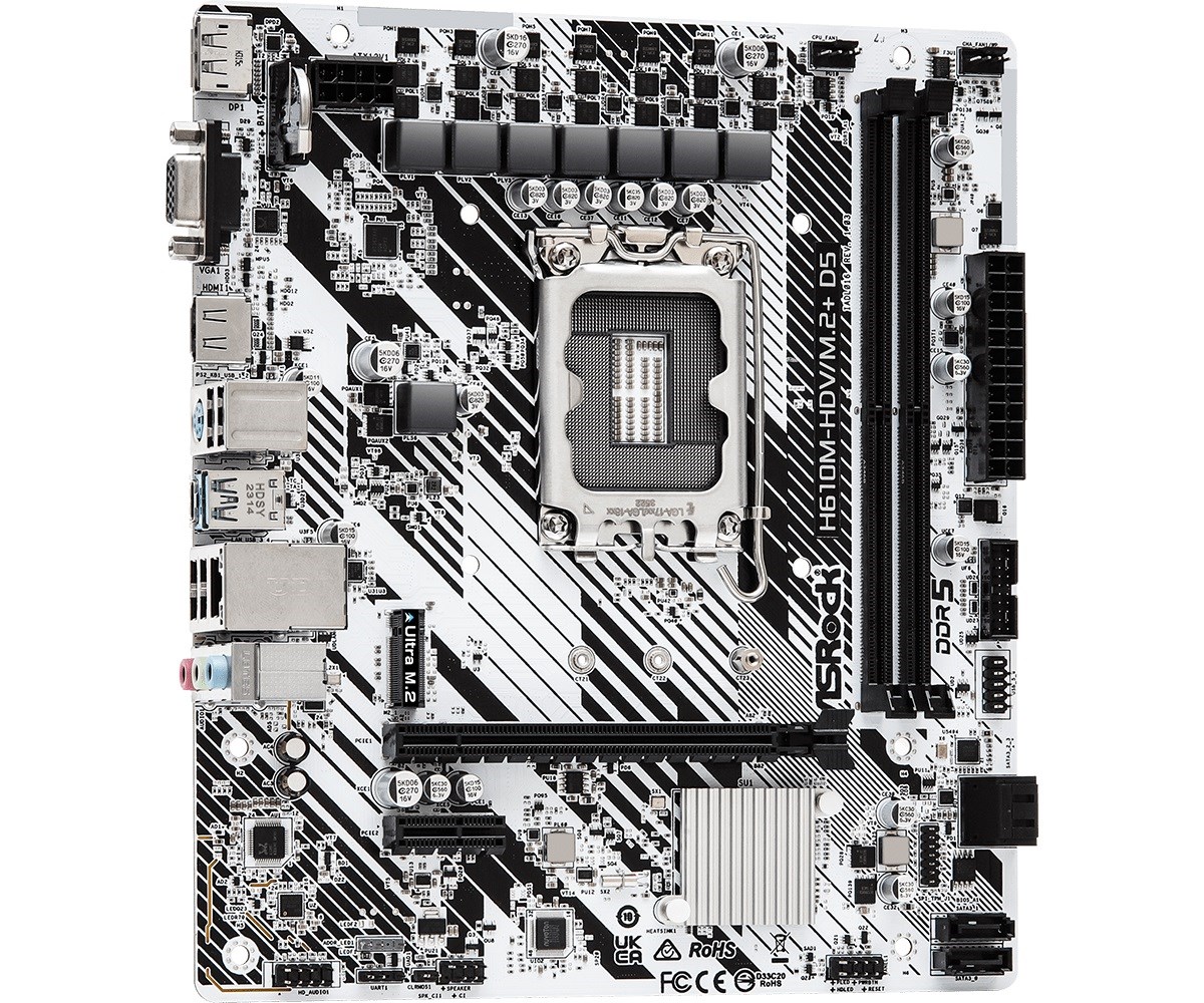 Asrock H610M-HDV/M.2+ D5 Intel H610 LGA 1700 micro ATX Asrock H610M-HDV/M.2+ D5 Intel H610 LGA 1700 micro ATX