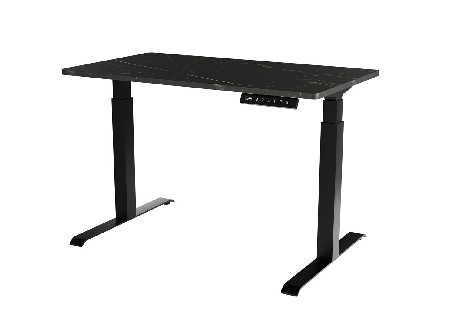Desk with electric height adjustment MOON 121x67x72-120 black/san sebastian Desk with electric height adjustment MOON 121x67x72-120 black/san sebastian