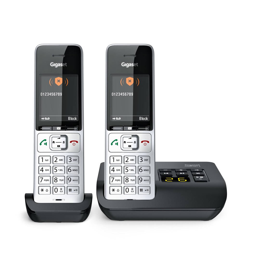 Gigaset COMFORT 500A duo Analog/DECT telephone Caller ID Black, Silver Gigaset COMFORT 500A duo Analog/DECT telephone Caller ID Black, Silver