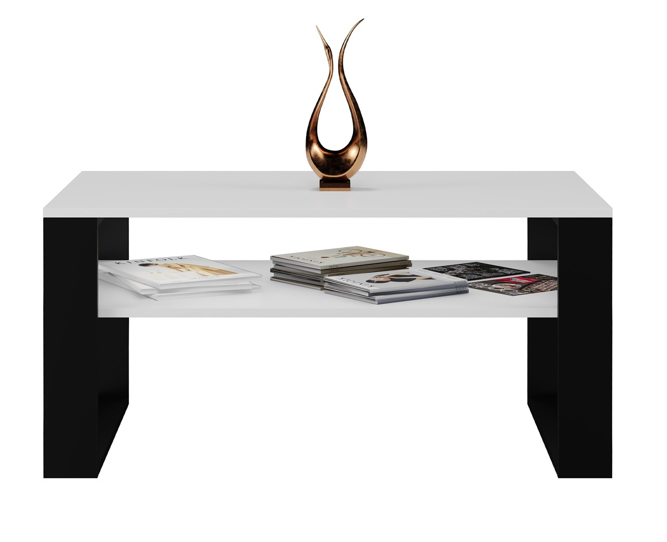 Topeshop MODERN 1P WHITE BLACK coffee/side/end table Coffee table Rectangular shape 2 leg(s) Topeshop MODERN 1P WHITE BLACK coffee/side/end table Coffee table Rectangular shape 2 leg(s)