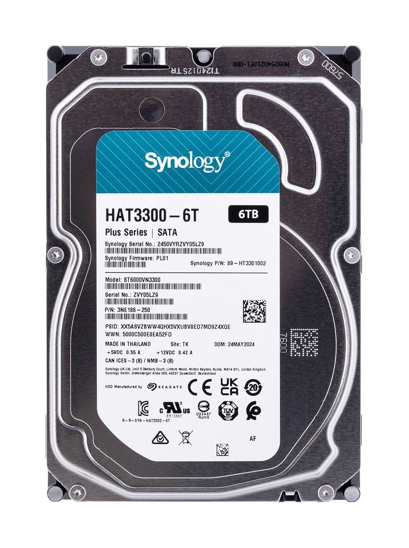 Synology ?HAT3300-6T NAS 6TB SATA 3.5 HDD 3.5" 6.14 TB Serial ATA Synology ?HAT3300-6T NAS 6TB SATA 3.5 HDD 3.5" 6.14 TB Serial ATA