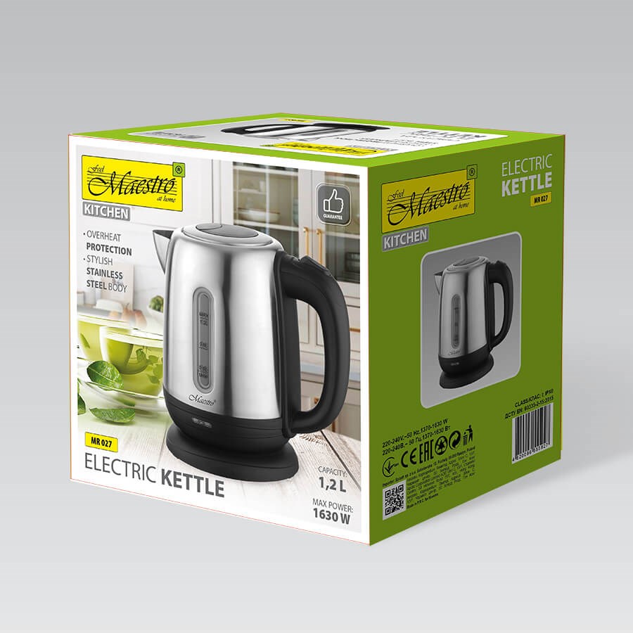 MAESTRO MR-027 electric kettle 1.2 L 1630 W Steel, Black MAESTRO MR-027 electric kettle 1.2 L 1630 W Steel, Black