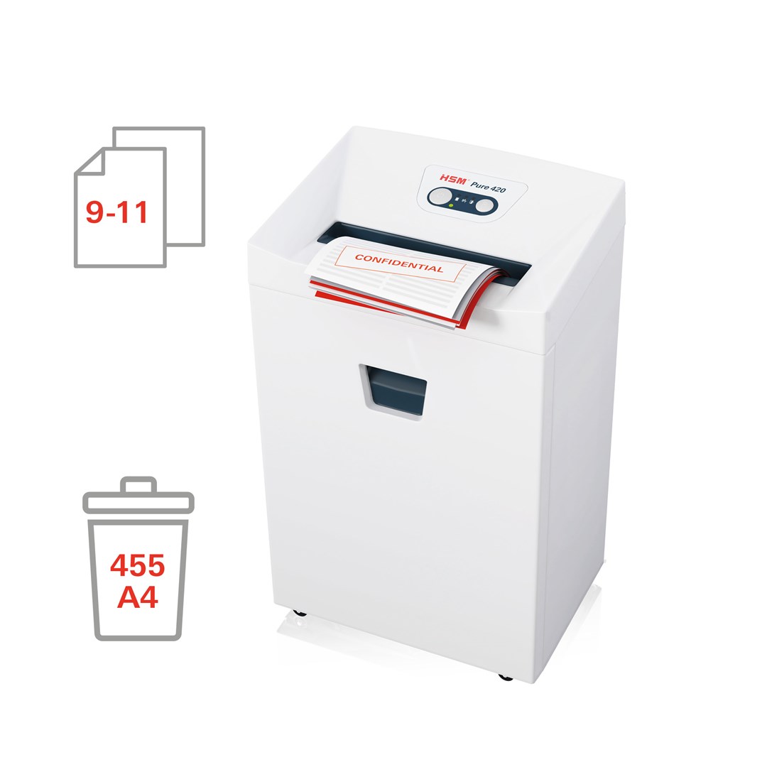 HSM Pure 420 shredder, 35 l, 1,9x15 mm HSM Pure 420 shredder, 35 l, 1,9x15 mm