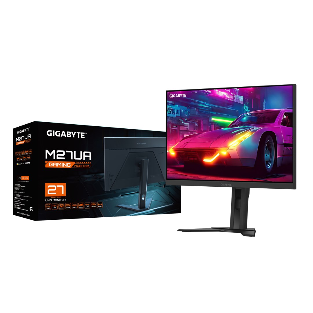 GIGABYTE M27UA 27" UHD Gaming Monitor - 3840 x 2160, 160Hz, 1ms, 400 cd/m², FreeSync Premium, HDR ready, HDMI 2.1, Displayport 1.4 GIGABYTE M27UA 27" UHD Gaming Monitor - 3840 x 2160, 160Hz, 1ms, 400 cd/m², FreeSync Premium, HDR ready, HDMI 2.1, Displayport 1.4