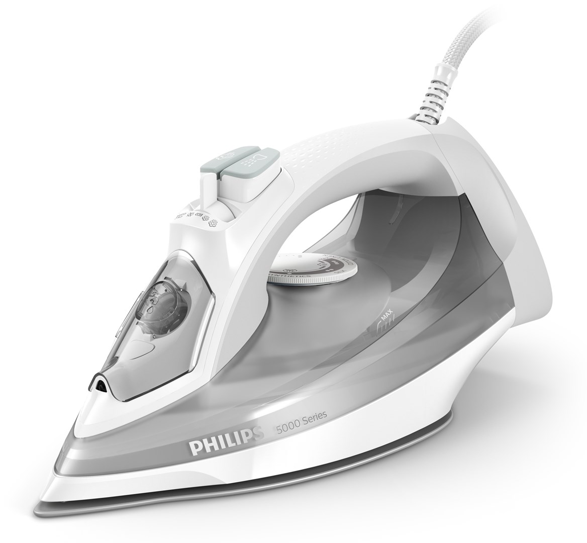 Philips 5000 series DST5010/10 iron Steam iron SteamGlide Plus soleplate 2400 W Grey, White Philips 5000 series DST5010/10 iron Steam iron SteamGlide Plus soleplate 2400 W Grey, White