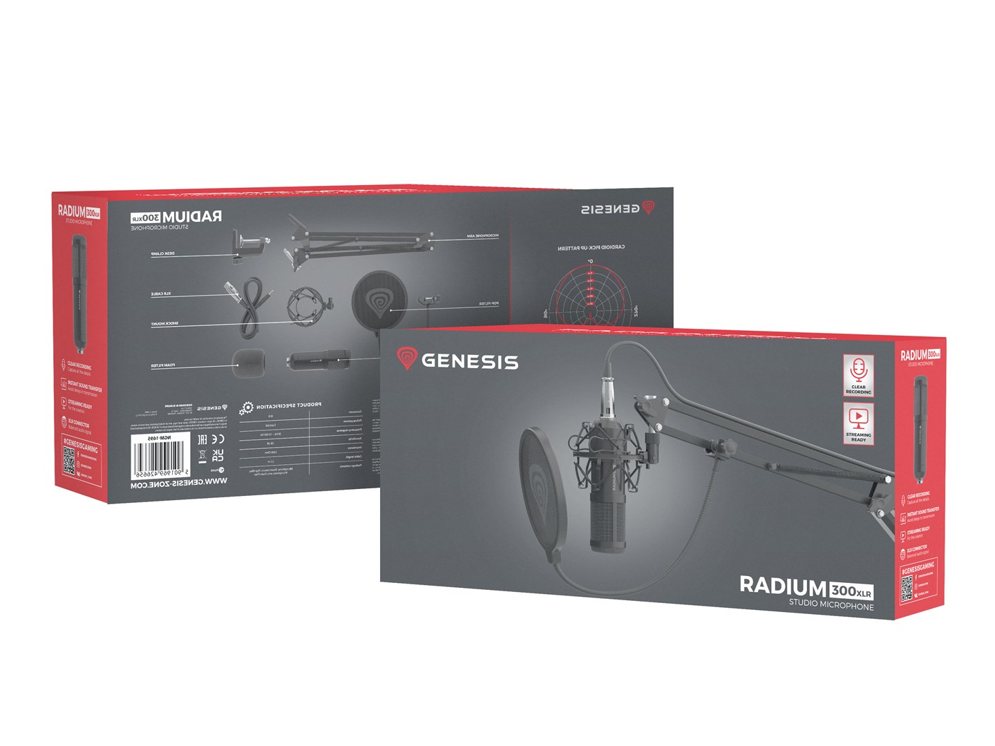 GENESIS Radium 300 XLR Black Studio microphone GENESIS Radium 300 XLR Black Studio microphone