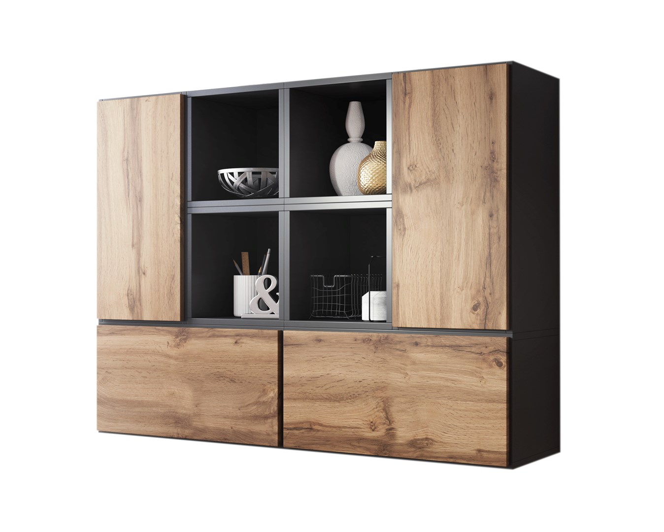 Cama living room furniture set ROCO 19 (4xRO3 + 4xRO6) antracite/wotan oak Cama living room furniture set ROCO 19 (4xRO3 + 4xRO6) antracite/wotan oak