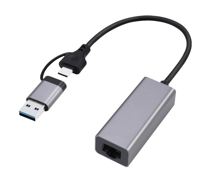 Gembird A-USB3AC-LAN-01 USB 3.1 + type-C Gigabit network adapter, space grey Gembird A-USB3AC-LAN-01 USB 3.1 + type-C Gigabit network adapter, space grey