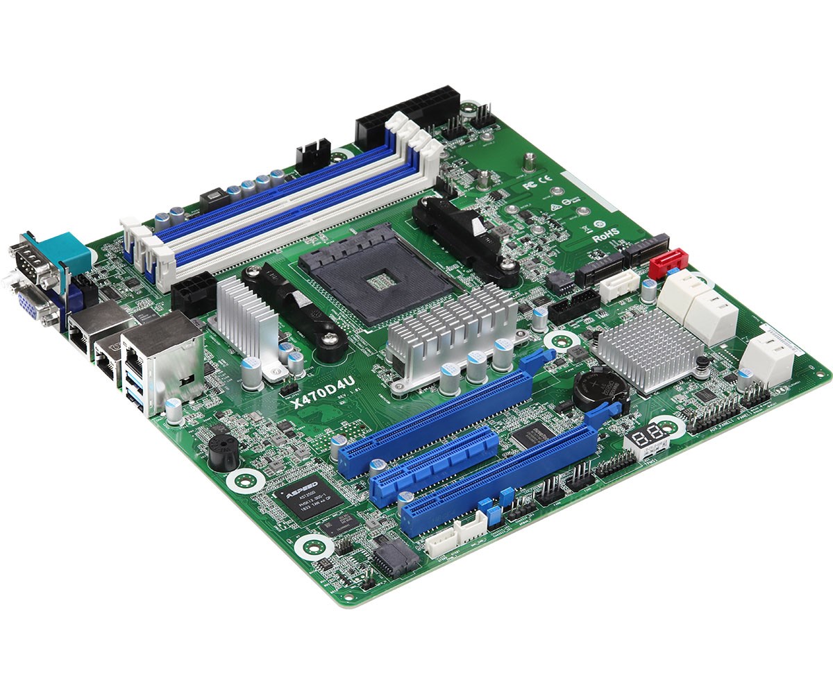 Asrock X470D4U motherboard AMD X470 Socket AM4 micro ATX Asrock X470D4U motherboard AMD X470 Socket AM4 micro ATX