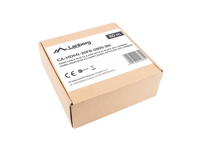 Lanberg CA-HDMI-20FB-0800-BK HDMI cable 80 m HDMI Type A (Standard) Black, Silver Lanberg CA-HDMI-20FB-0800-BK HDMI cable 80 m HDMI Type A (Standard) Black, Silver
