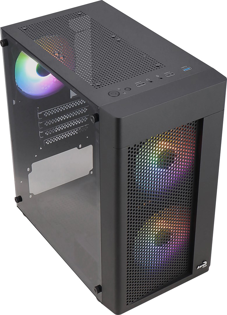 Aerocool HEXFORMBKV2 Micro ATX PC Case 3 Fans FRGB Black Aerocool HEXFORMBKV2 Micro ATX PC Case 3 Fans FRGB Black