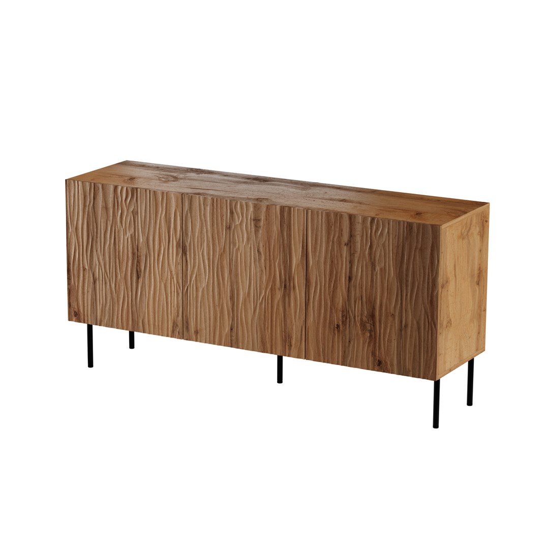 JUNGLE chest of drawers 152x40.5x74.5 oak wotan + black legs JUNGLE chest of drawers 152x40.5x74.5 oak wotan + black legs