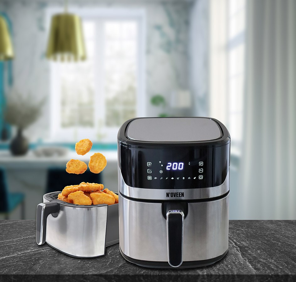 Hot air fryer NOVEEN AF550 6.5 l 1600 W Black, Silver Hot air fryer NOVEEN AF550 6.5 l 1600 W Black, Silver