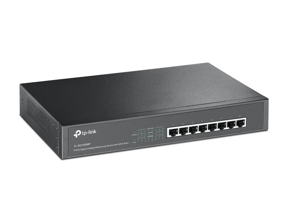 TP-Link TL-SG1008MP Unmanaged Gigabit Ethernet (10/100/1000) Power over Ethernet (PoE) 1U Black TP-Link TL-SG1008MP Unmanaged Gigabit Ethernet (10/100/1000) Power over Ethernet (PoE) 1U Black